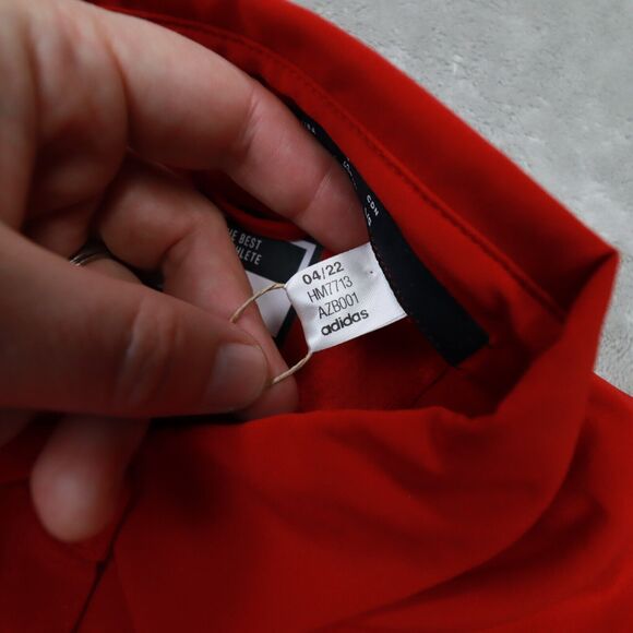 Adidas NC Sate Wolf Pack Logo Red Short Sleeve Polo Shirt size Large NWT - Picture 6 of 11